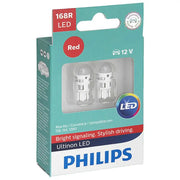 Philips 168 Ultinon Red LED Bulb Signal Brake Light OE Replace 2-Pack 168RULRX2 Philips