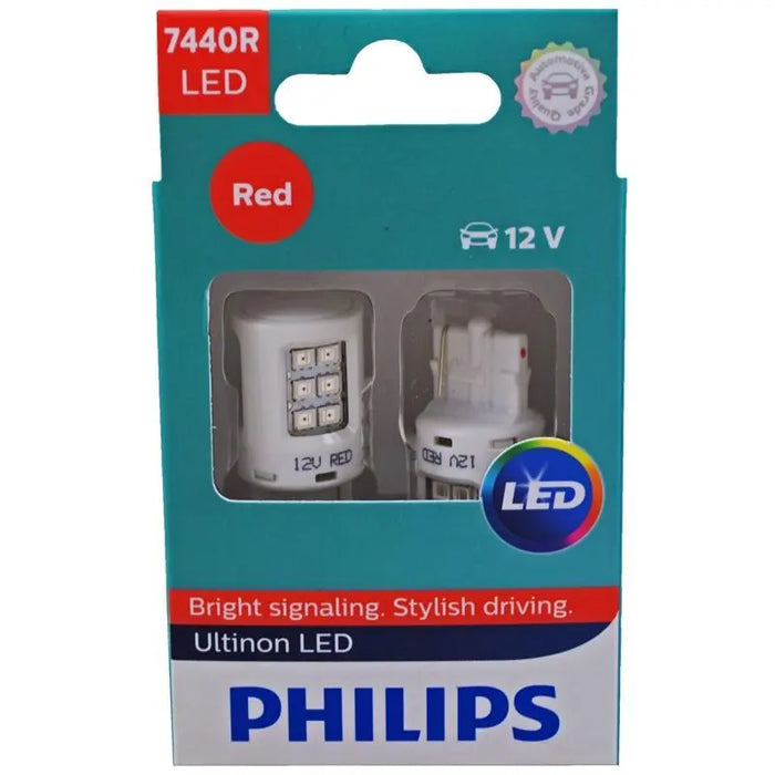 Philips 7440 LED Vision 2 Watts 12V Red Stop/Brake Light Bulb (pair) Philips