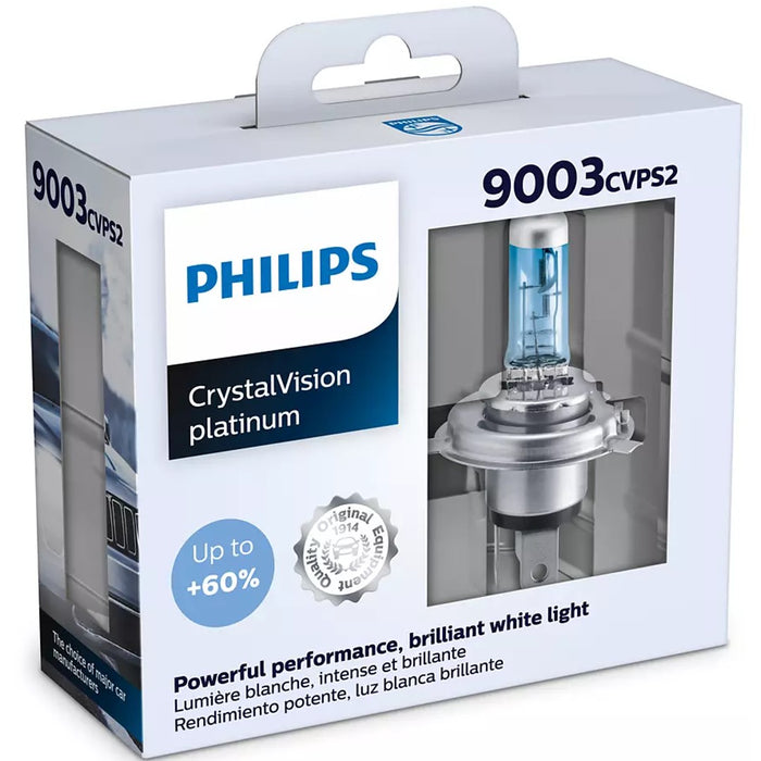 Philips 9003CVPS2 9003 CrystalVision Platinum 55W 12V Halogen Car Headlight Bulb (Pack of 2) Philips
