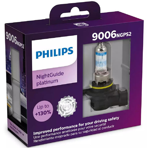 Philips 9006NGPS2 NightGuide Platinum 55W 12V Halogen Car Headlight Bulb (Pack of 2) Philips