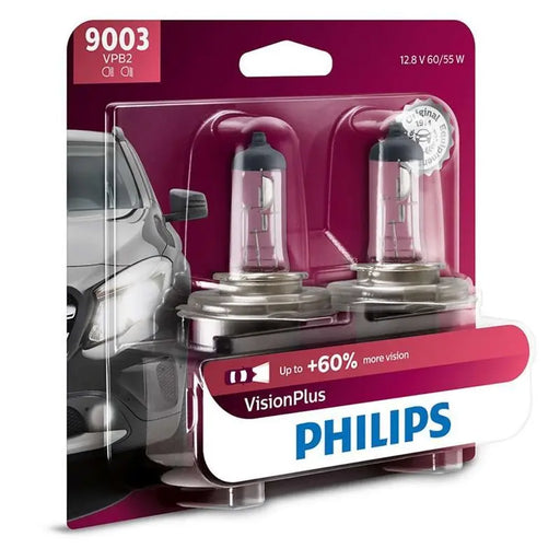 Philips Vision Plus 9003 60/55W + 60% More Light Two Bulb Headlight Philips