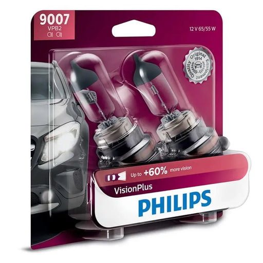 Philips Vision Plus 9007 65/55W + 60% More Light Two Bulb Headlight Philips