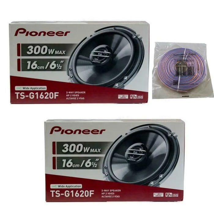 Pioneer 2 Pairs TS-G1620F 6.5" 2-Way 300W Coaxial Speakers w/ FREE Speaker Wire Pioneer