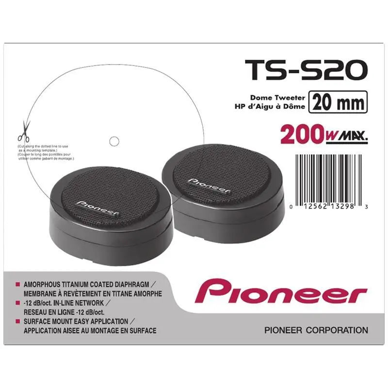 Pioneer TS-S20 20mm High Power 200 Watts Car Titanium Coated Tweeters Pioneer