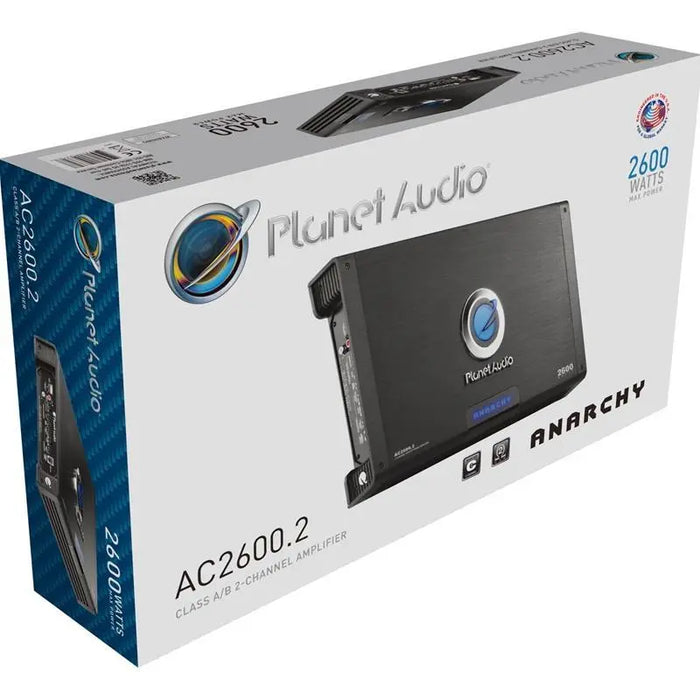 Planet Audio AC2600.2 Anarchy 2600W 2-Channel Car Amplifier w/ Remote Planet Audio