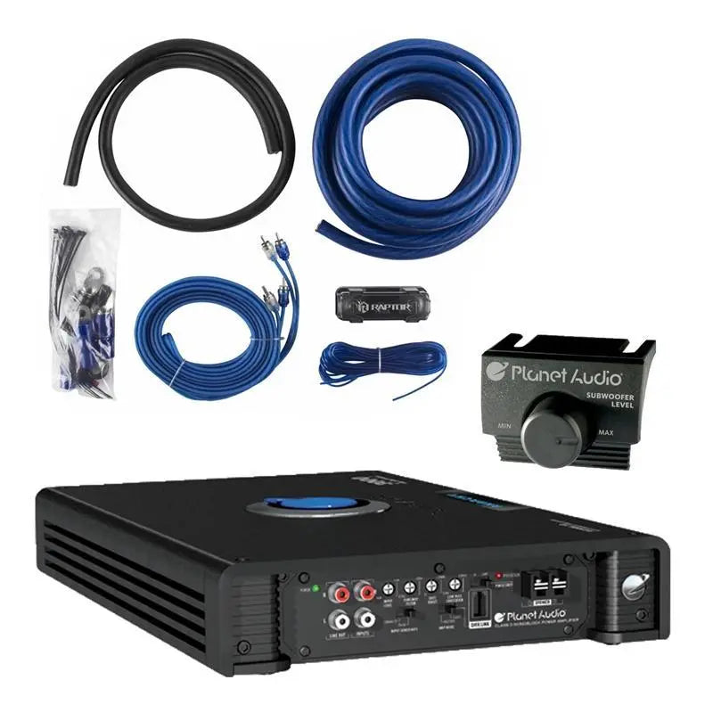 Planet Audio AC3000.1D 3000W Monoblock Car Amplifier + 1/0 AWG Amp Kit Planet Audio