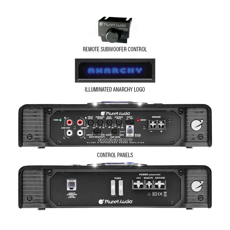 Planet Audio AC3000.1D Class D 3000W Monoblock Power Car Amplifier Planet Audio