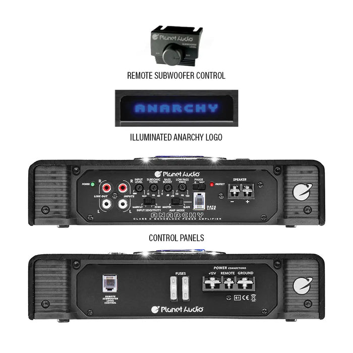 Planet Audio AC3000.1D Class D 3000W Monoblock Power Car Amplifier Planet Audio