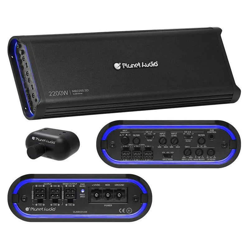Planet Audio MB2200.5D MINI BANG 2200W 5-Ch Full Range Class D Car Amplifier Planet Audio