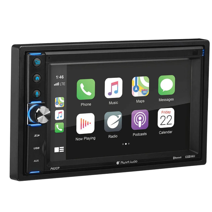 Planet Audio P62CP 6.2" Double DIN Multimedia Receiver Touchscreen Bluetooth Planet Audio