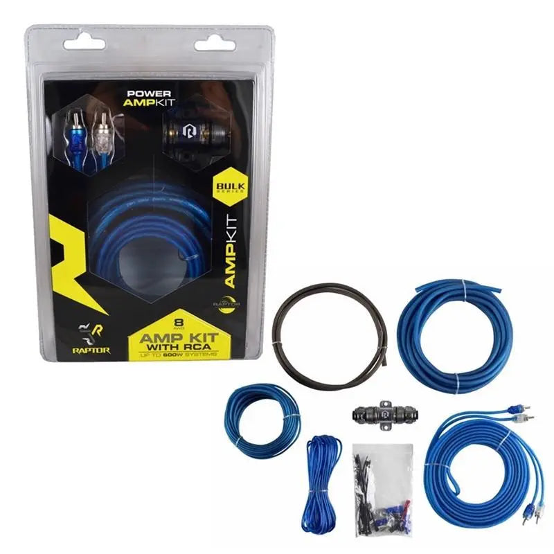 Planet Audio PA8W Low Profile 8" Amplified Subwoofer 800W + Amp Kit Planet Audio