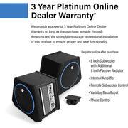 Planet Audio PAB80 8" 250W Amplified Subwoofer System with Enclosure (Each) Planet Audio