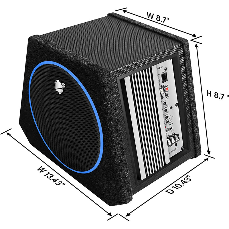 Planet Audio PAB80 8" 250W Amplified Subwoofer System with Enclosure (Each) Planet Audio