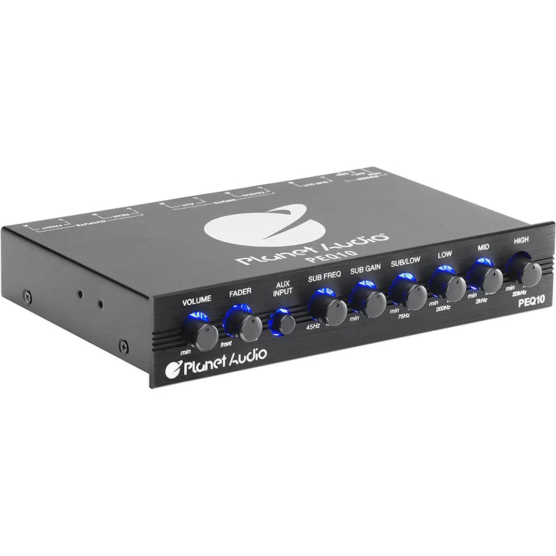 Planet Audio PEQ10 4 Band Pre-Amp Equalizer w/ Remote Subwoofer Level Control Planet Audio