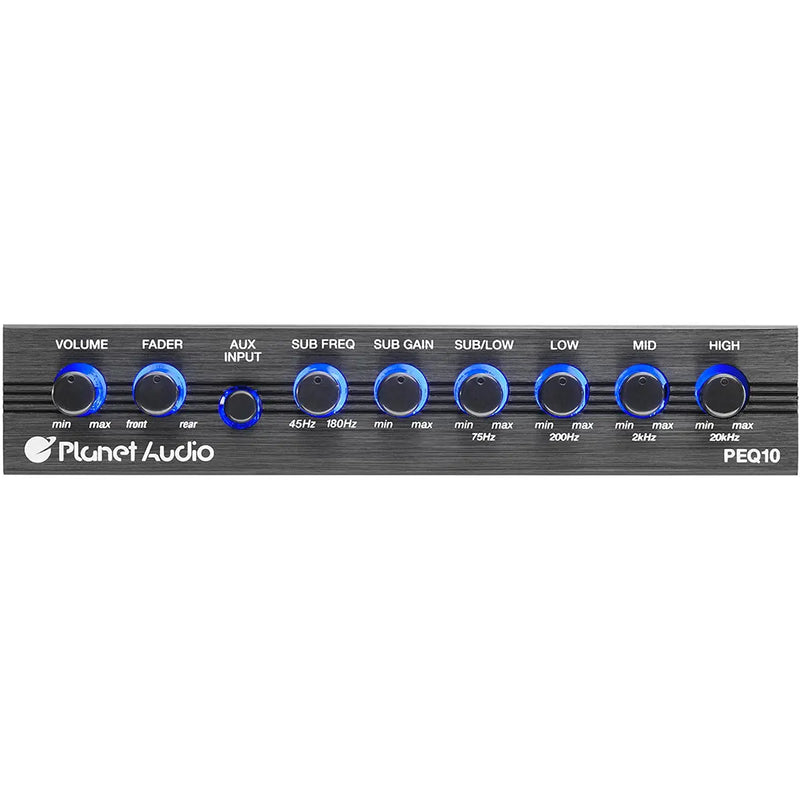 Planet Audio PEQ10 4 Band Pre-Amp Equalizer w/ Remote Subwoofer Level Control Planet Audio