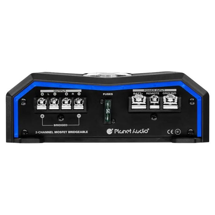 Planet Audio PL1200.2 2-Channel 1200W Power Car Amplifier with Remote Planet Audio