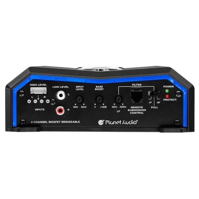 Planet Audio PL1200.2 2-Channel 1200W Power Car Amplifier with Remote Planet Audio