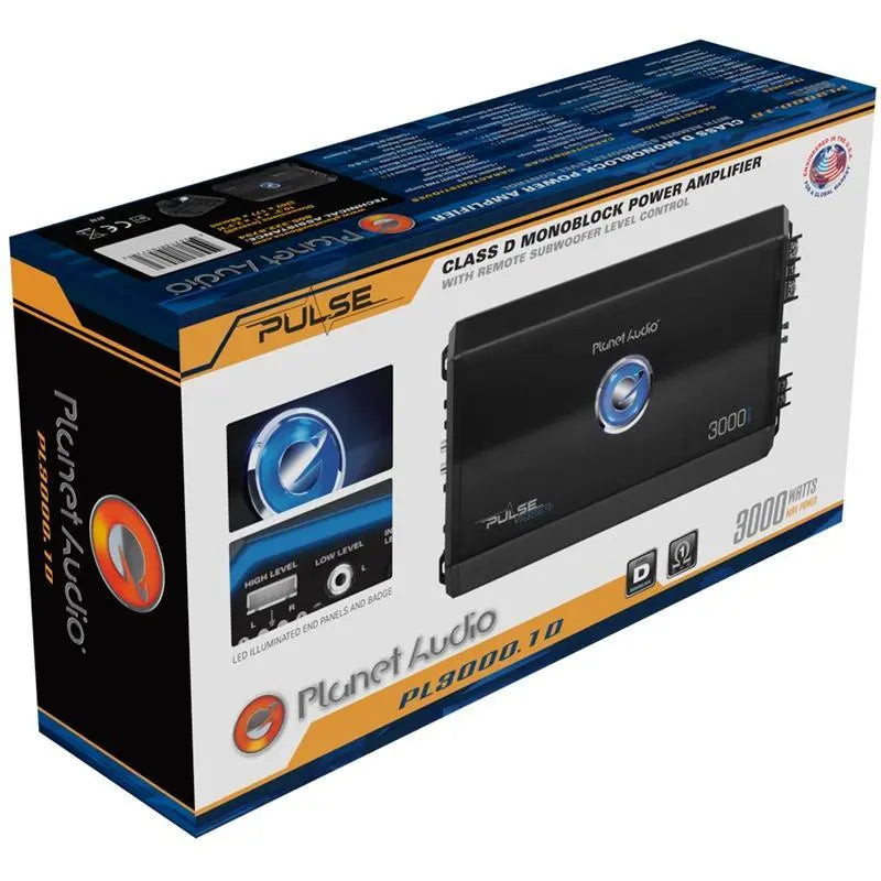 Planet Audio PL3000.1D Class D Mono Amplifier Pulse 3000w 1 Ohm Stable Planet Audio