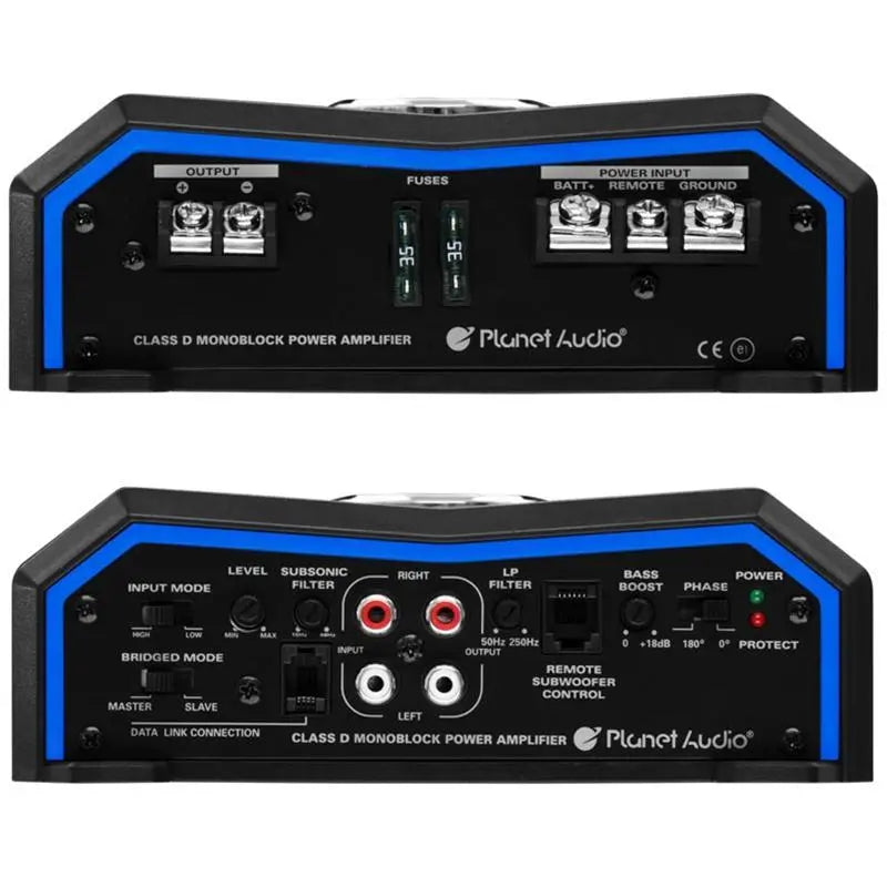 Planet Audio PL3000.1D Class D Monoblock Amp Pulse 3000W with 4 Gauge Amp Kit Planet Audio