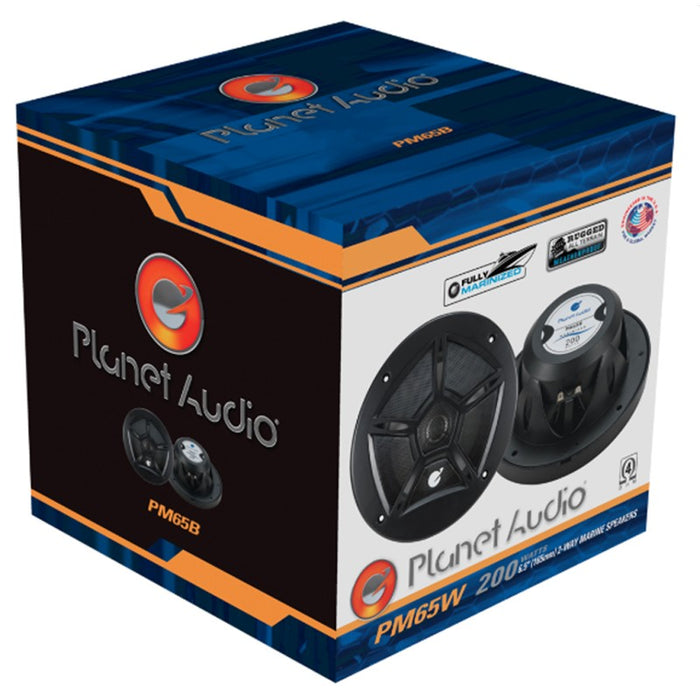 Planet Audio PM65B Black 2-Way 6.5" 200 Watts Marine Speaker Planet Audio