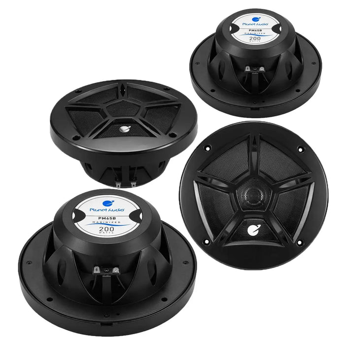 Planet Audio PM65B Black 2-Way 6.5" 200 Watts Marine Speaker Planet Audio