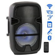 Portable 8" Bluetooth DJ Speaker 4500W Max Power PA Loudspeaker with LED, Remote The Wires Zone