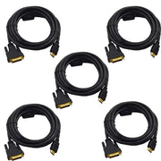 Premium HDMI Male to DVI Male Gold Adapter Cable HDTV 1080p LED LCD Cord (5ft - 14ft) The Wires Zone