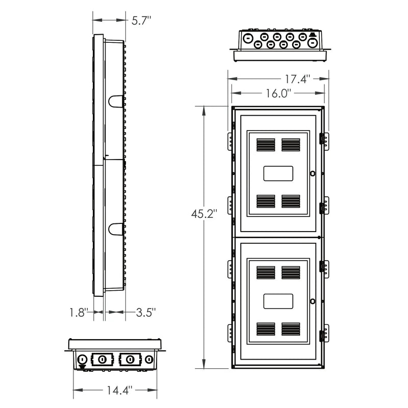 Primex P4200KND 42" Plastic Enclosure w/ Base and 2 doors Hinged Lid Lightweight Primex