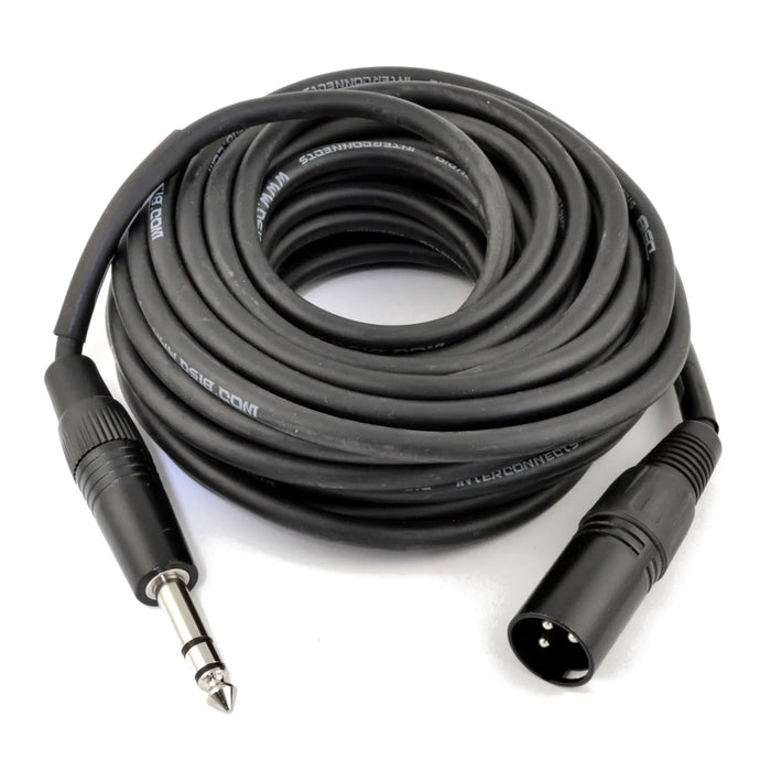 Pro Balanced Interconnect REAN XLR3 Male to 1/4-Inch TRS (3FT-30FT) 24 AWG Cable The Wires Zone