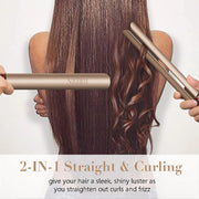 Professional Hair Straightener & Curler Ceramic Flat Iron 2-in-1 All Hair Types Others