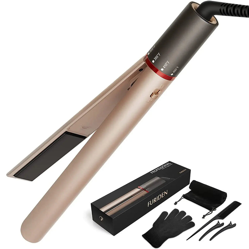 Professional Hair Straightener & Curler Ceramic Flat Iron 2-in-1 All Hair Types Others