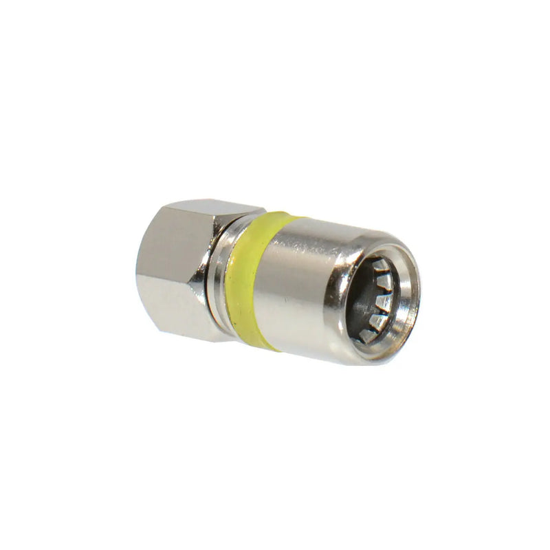 RG6 Quad Shield Coaxial to Self Lock F-Type Compression Connector (10-100 Pack) Logico