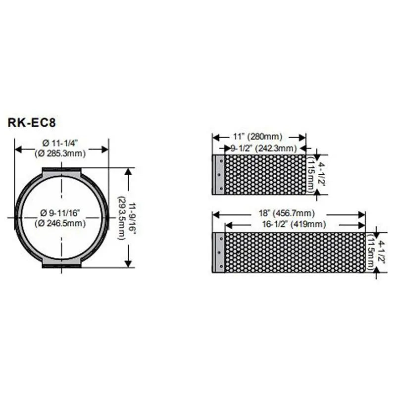 RK-C8 In-Ceiling Bracket Rough-In Kit(pair) for 8"In-Ceiling Speakers Earthquake Sound