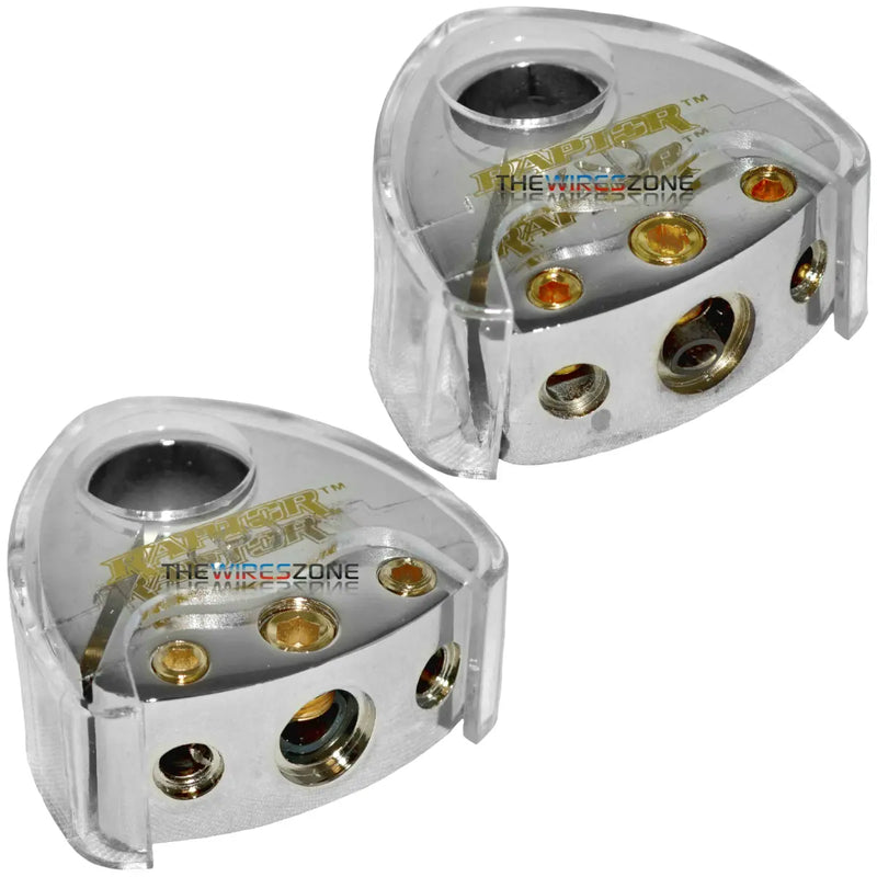 Raptor 2X Platinum 4 8 Gauge AWG Positive and Negative Post Car Battery Terminal - Pair Raptor