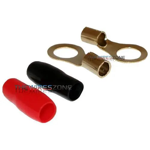 Raptor R4GRT838 Gold Plated 8 Gauge 3/8" Ring Terminal (20/pack) Raptor