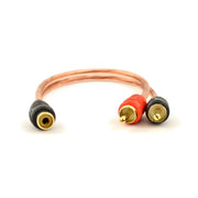 Raptor RCA600-Y1 6-inch 2 Male to 1 Female RCA Y Adapter Splitter Audio Cable 6" (1-10 Pack) Raptor