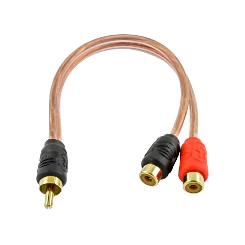 Raptor RCA600-Y2 6-inch Gold Male to 2 Female RCA Y Adapter Splitter Audio Cable 6" (1-10 pack) Raptor