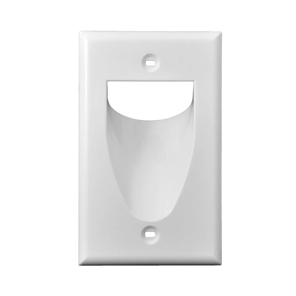 Recessed Single 1 Gang Low Voltage Cable Wall Plate White — The Wires Zone