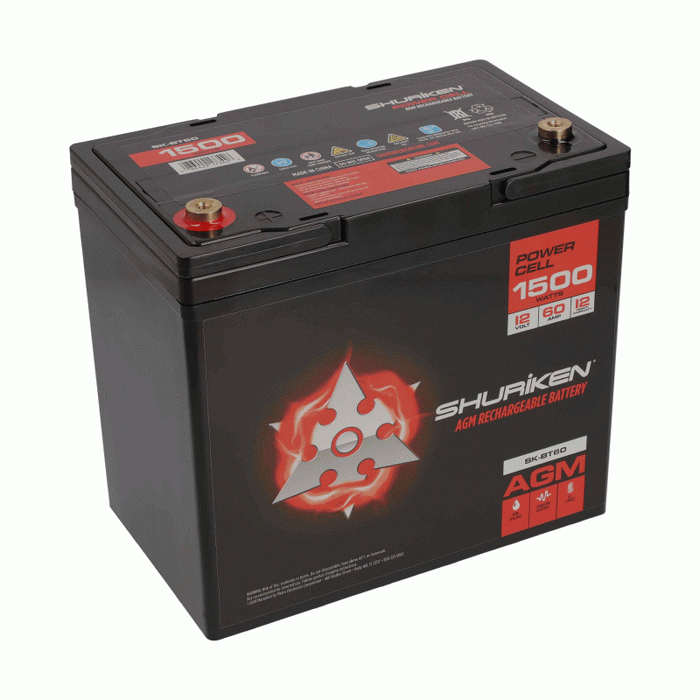 Shuriken SK-BT60 1500 Watts 60 Amp Hours Compact Size AGM 12V Battery
