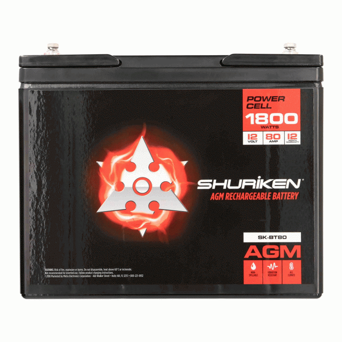 Shuriken SK-BT80 1800 Watts 80 Amp Hours Large Size AGM 12V Battery