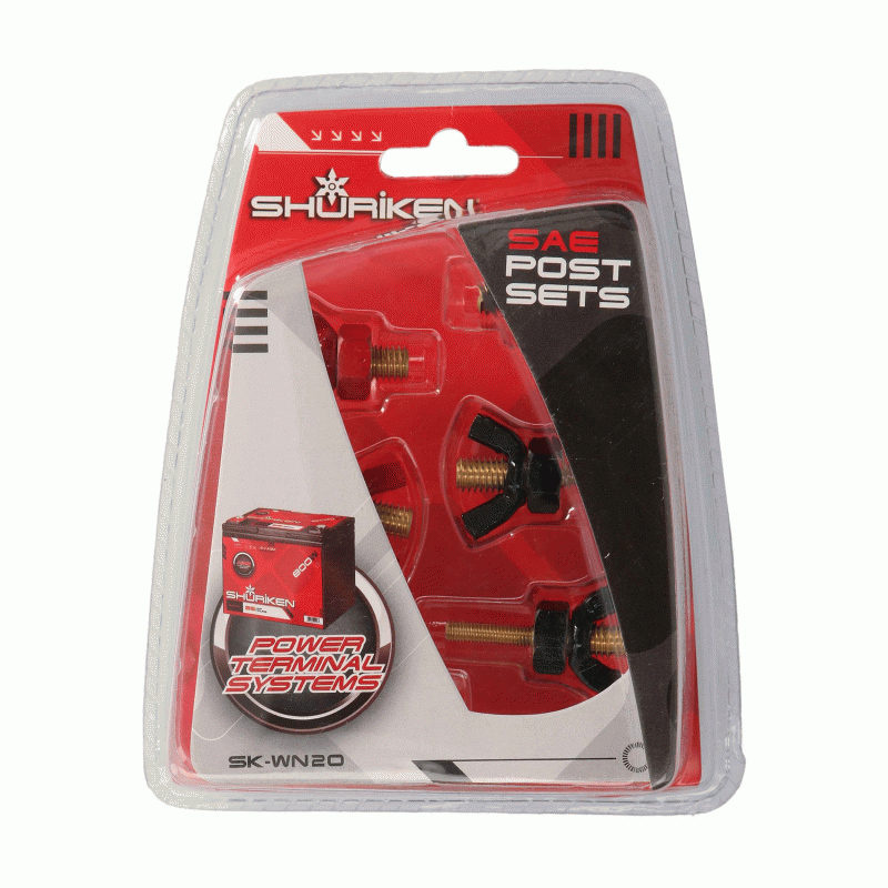 Shuriken SK-WN20 Positive/Negative Wingnut Power Terminal (3 Pair)