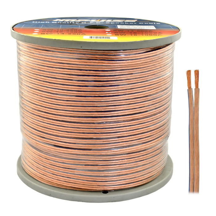 SW16-1000A Clear 16 Gauge 1000 Feet Speaker Wire for Home/Car Audio The Wires Zone