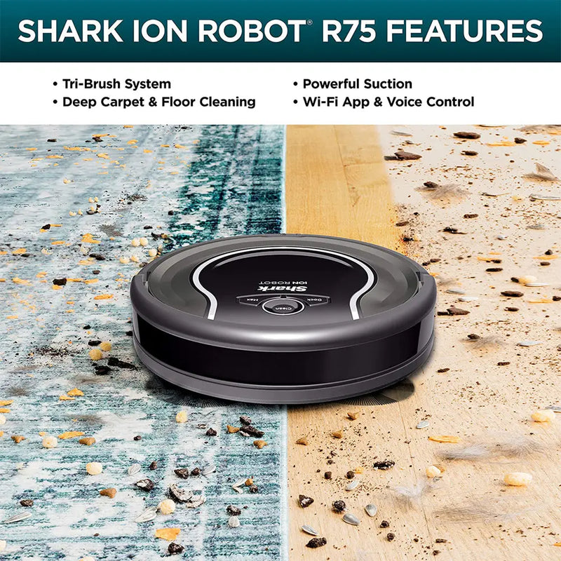 Shark RV750 ION Robotic Vacuum Wi-Fi Connected w/ Alexa Multi-Surface Cleaning Shark