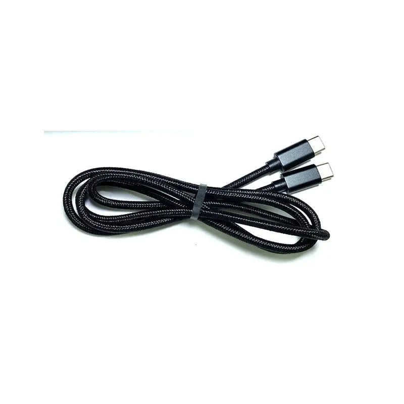 Soft Nylon Braided USB Type-C to USB-C Male USB Charger Cables - 3 Feet, Black Others