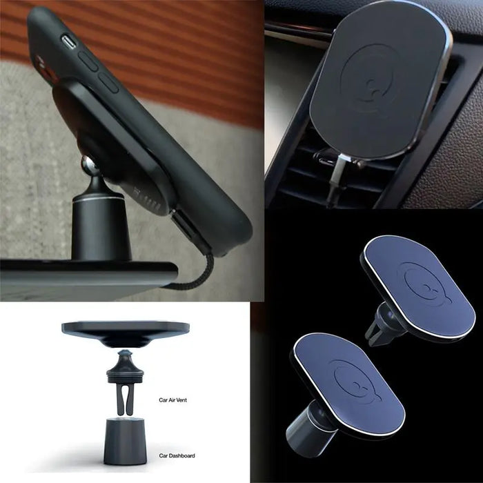 SoloQi X Cellphone Car or Desk Mount 2Amp 10W Wireless Charger w/ Magnetic Pads Others