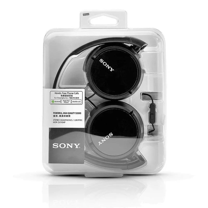 Sony MDR-ZX110AP ZX Series Extra Bass Smartphone Headset with Mic - Black Sony
