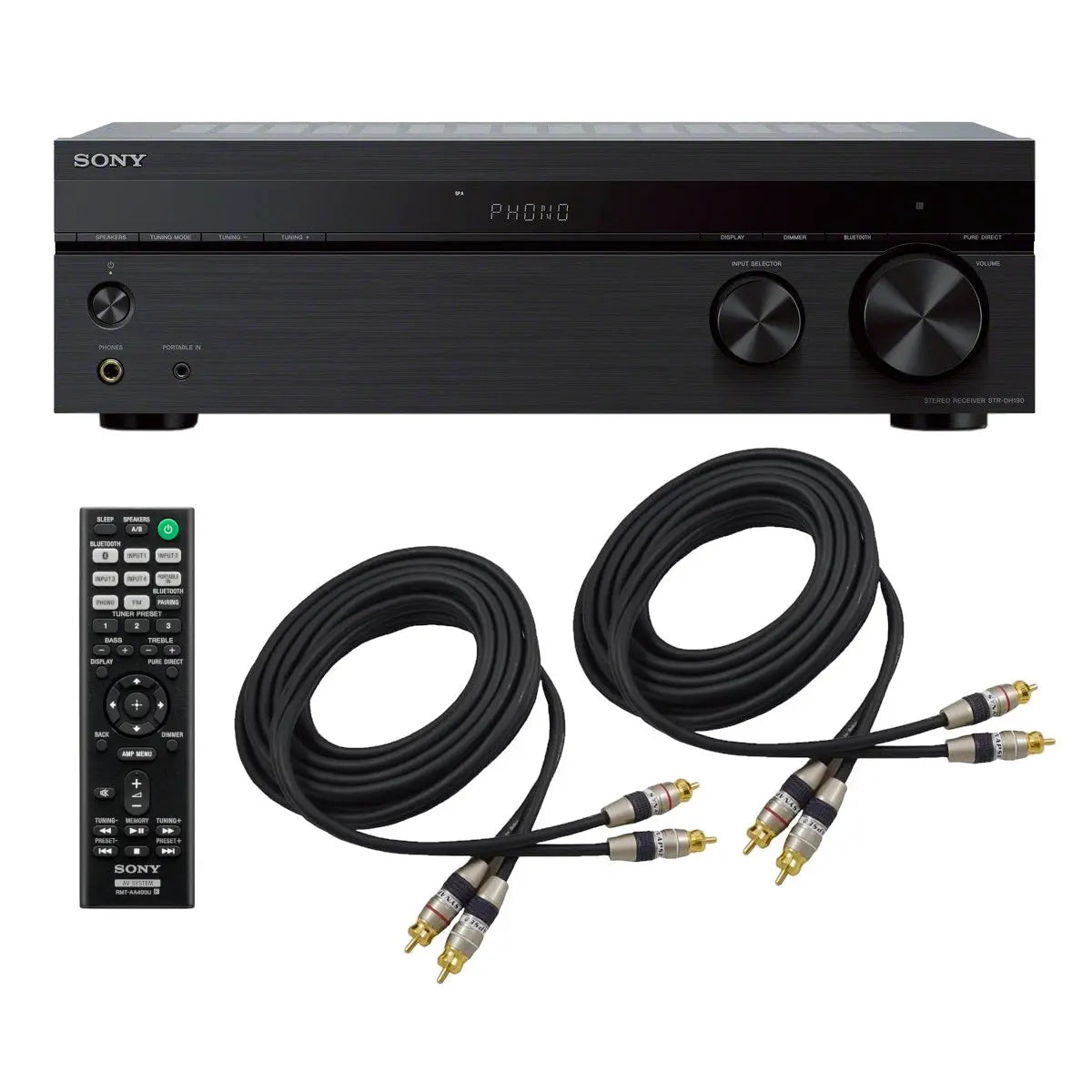 Sony STRDH190 2 Channel Stereo Receiver Phono Inputs and Bluetooth wit