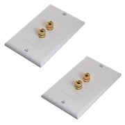 Spring Banana Binding Post Decor Style Wall Plate for One Speaker (2 Port) White Ethereal