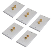 Spring Banana Binding Post Decor Style Wall Plate for One Speaker (2 Port) White Ethereal