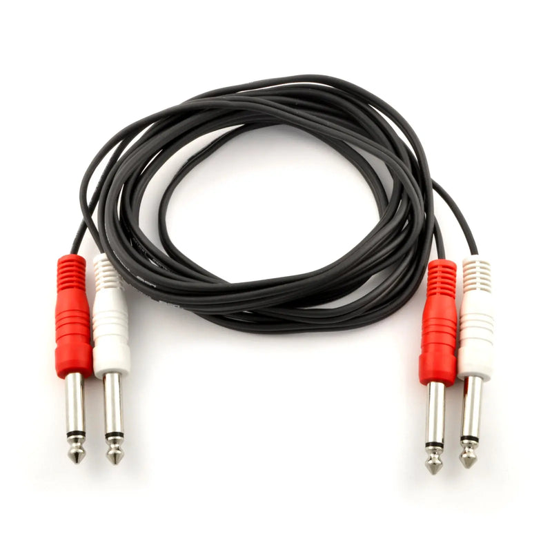 Stereo Interconnect Dual 1/4-Inch TS to Dual 1/4-Inch TS Audio Speaker Connector Cable Black 10FT Others